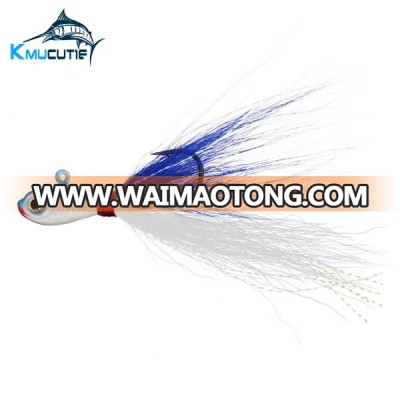 China Manufacture Fishing Lure Bass Killer Fluke Bucktail Jig Fishing Bucktail