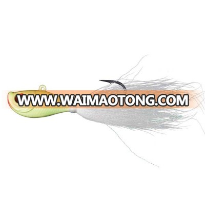 2018 New Kmucutie 3D Eyes Bucktail Jigs 6oz Super Glow for Saltwater Bucktail Jig