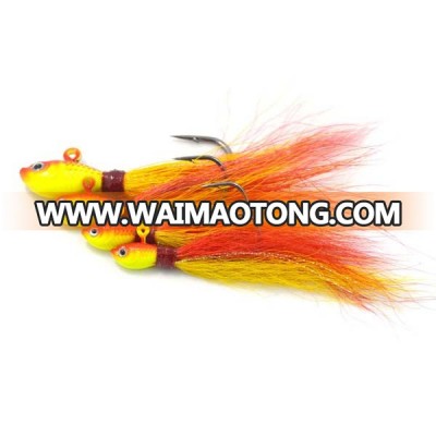 fishing jig saltwater 1oz bucktail Jig Fluke Fish Teasers Bucktail Fishing